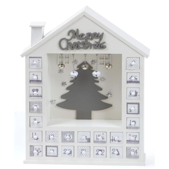 White Wooden Christmas ADVENT Calendar, Removeable Drawers, Customize - Picture 2 of 13